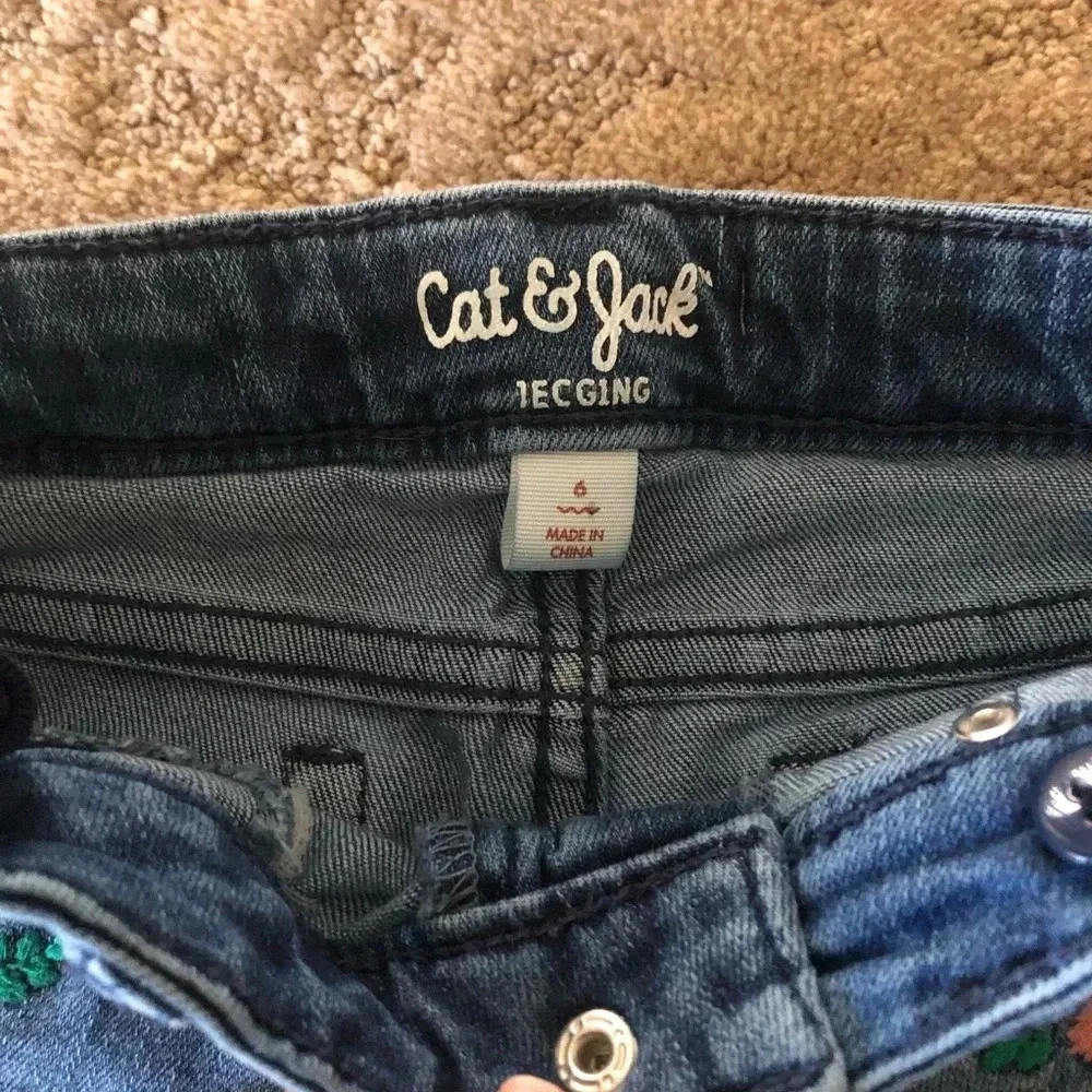 Cat & jack 6 flower jeggings jeans girls